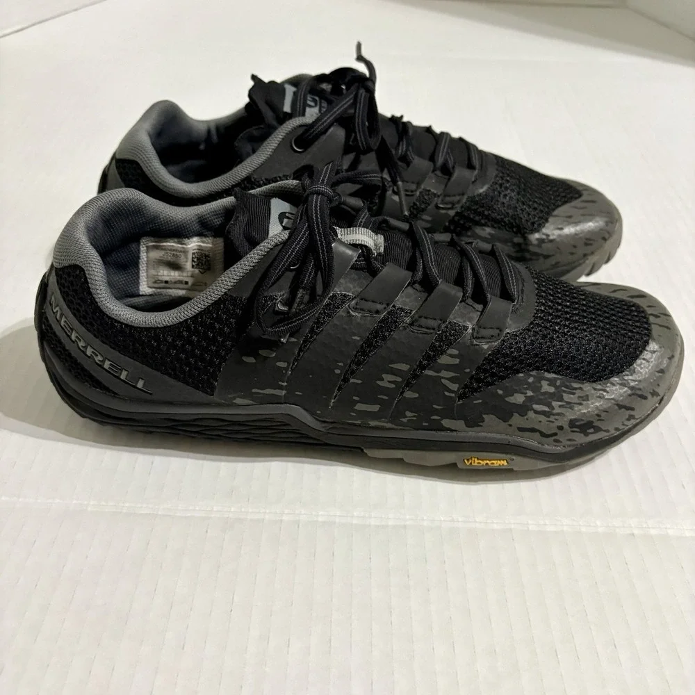 Merrell Trail Glove 5 Women's 8 Black Gray Barefoot Trail Running Shoes Vibram